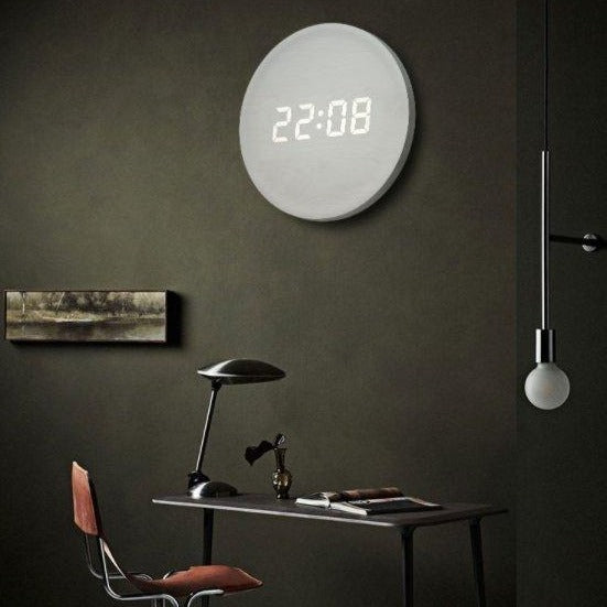 LED Display Digital Wall Clock with USB Power – Scandinavian Style