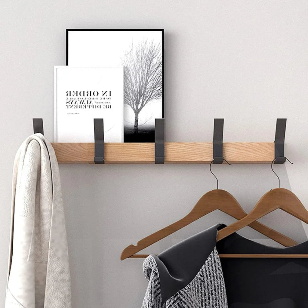 Wall-Mounted Coat Rack with Hooks in Scandinavian Style