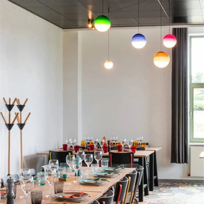 Modern Pendant Light with Colorful Gradient Glass Design
