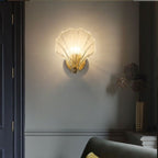 Contemporary Art Deco Wall Light with Shell Glass Design