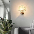 Contemporary Art Deco Wall Light with Shell Glass Design