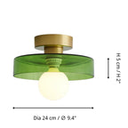 Minimalist Ceiling Light with Brass and Glass in Bauhaus Style