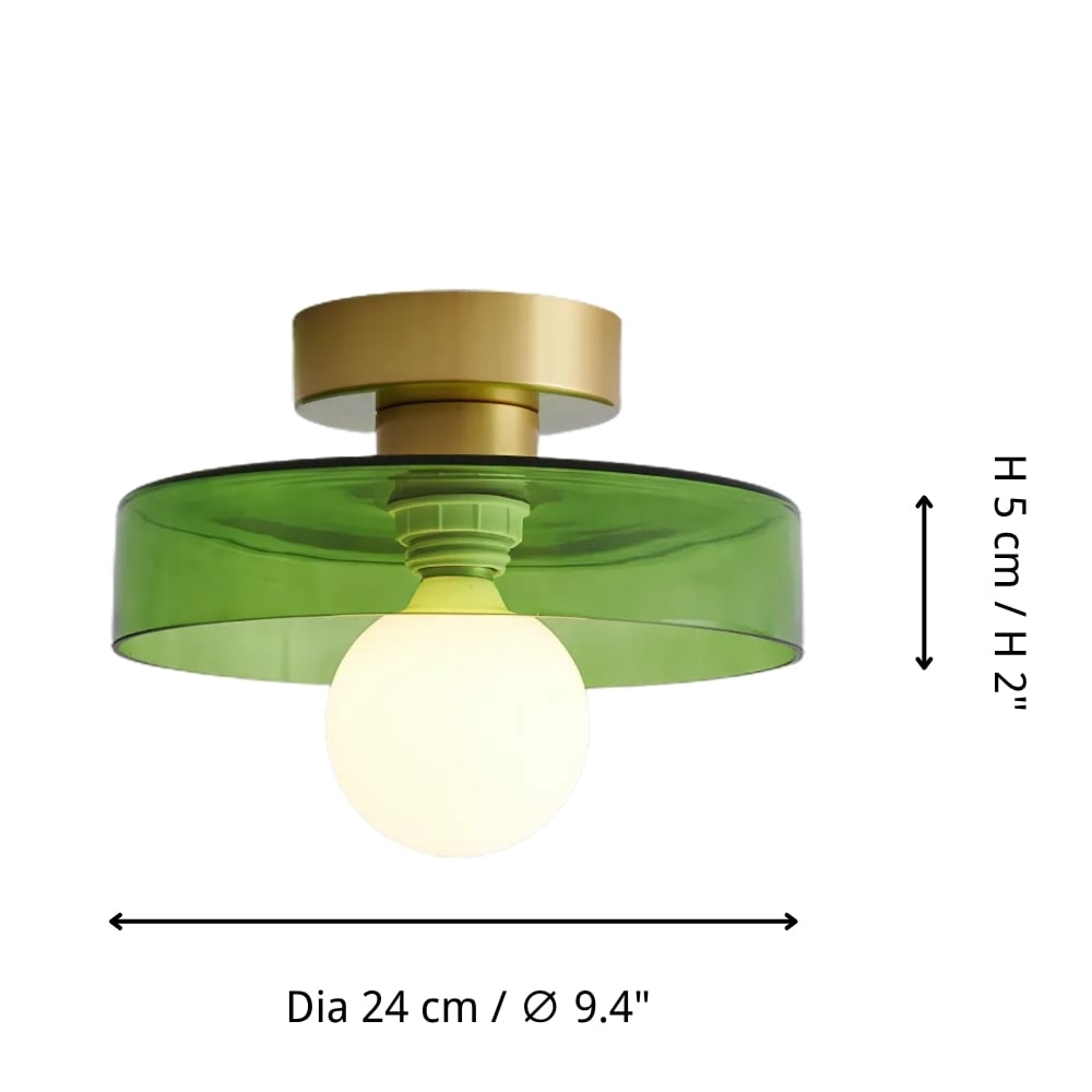 Minimalist Ceiling Light with Brass and Glass in Bauhaus Style