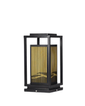Black Cage Design Solar Lamp for Outdoor Post Illumination