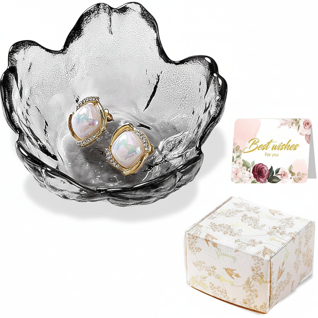 Flower-Shaped Ceramic Ring Holder Tray for Mother's Day Gift