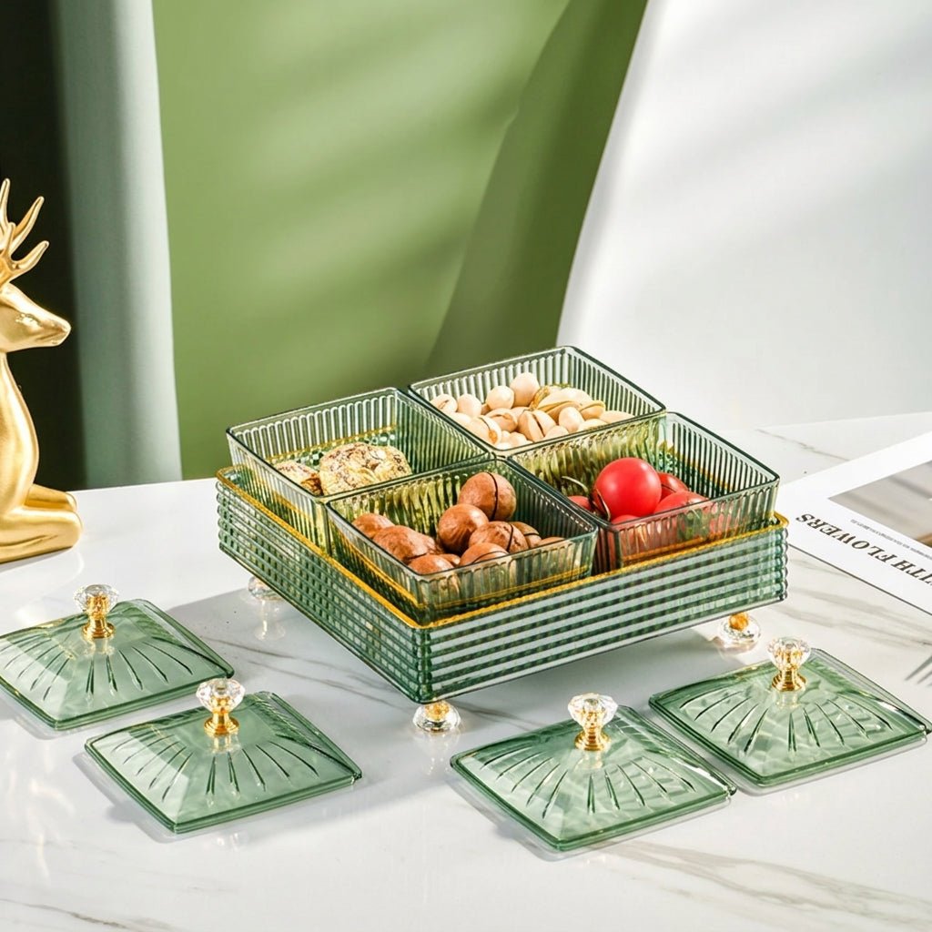 Compartmentalized Snack Container with Cover