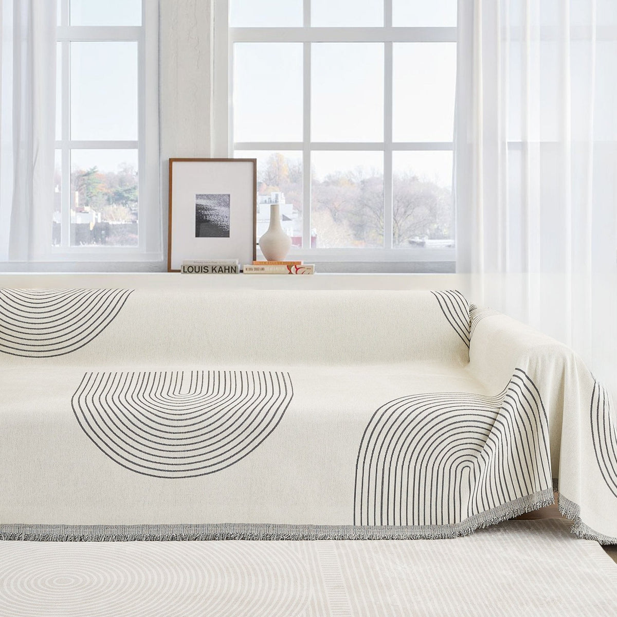 Modern Geometric Patterned Sofa Blanket