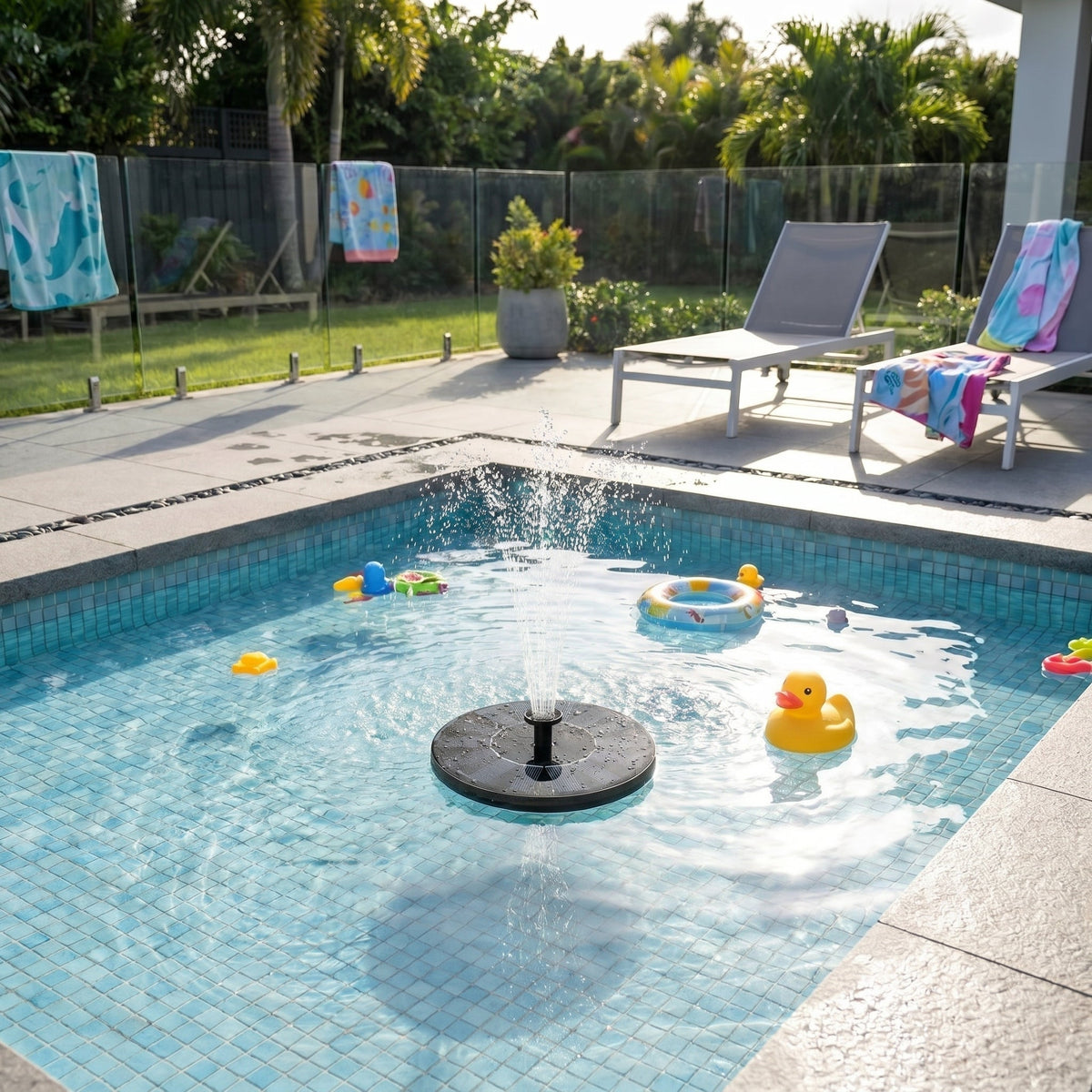 Floating Solar Fountain for Pools and Garden Ponds