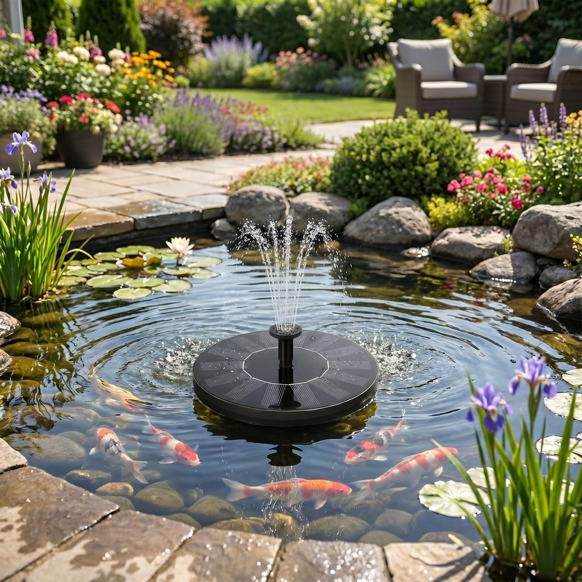 Floating Solar Fountain for Pools and Garden Ponds