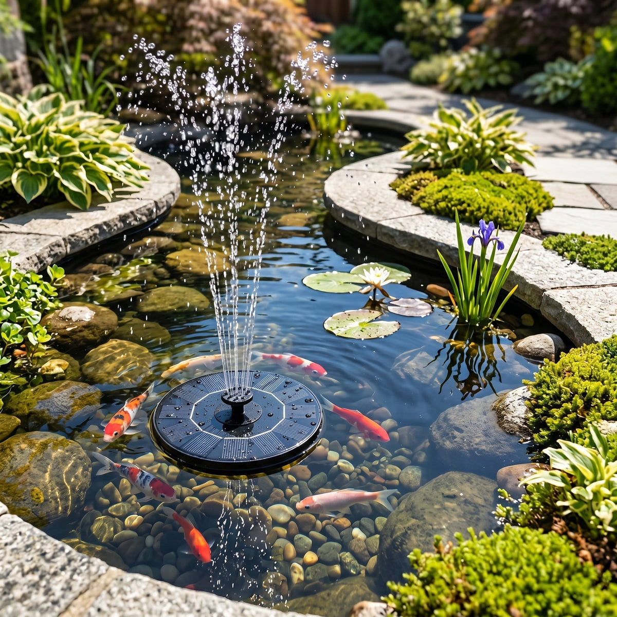 Floating Solar Water Pump with Fountain Feature