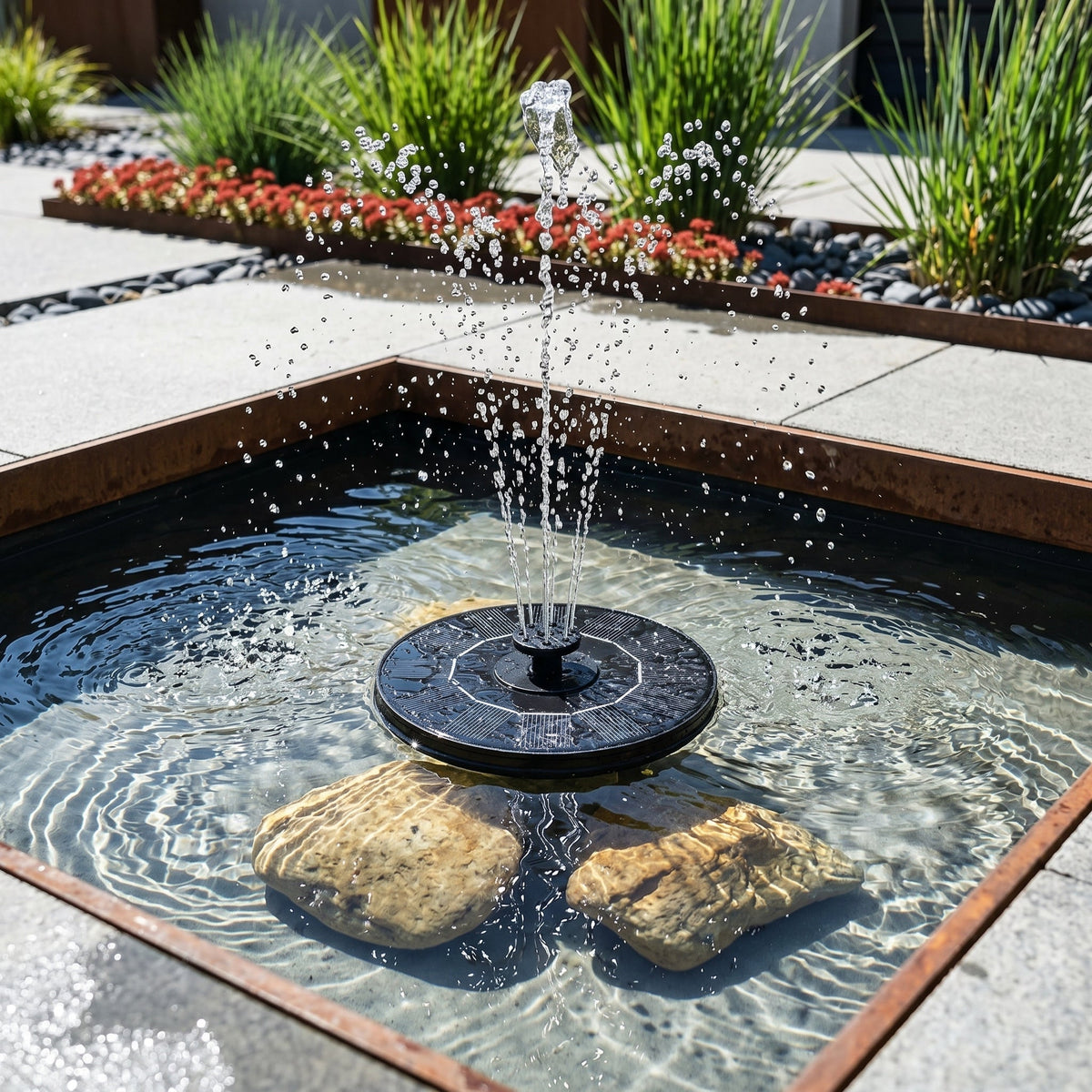 Floating Solar Water Pump with Fountain Feature