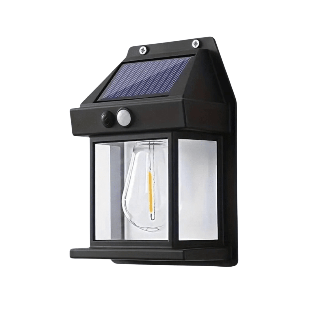Outdoor Solar Wall Light Featuring Built-In Motion Detector