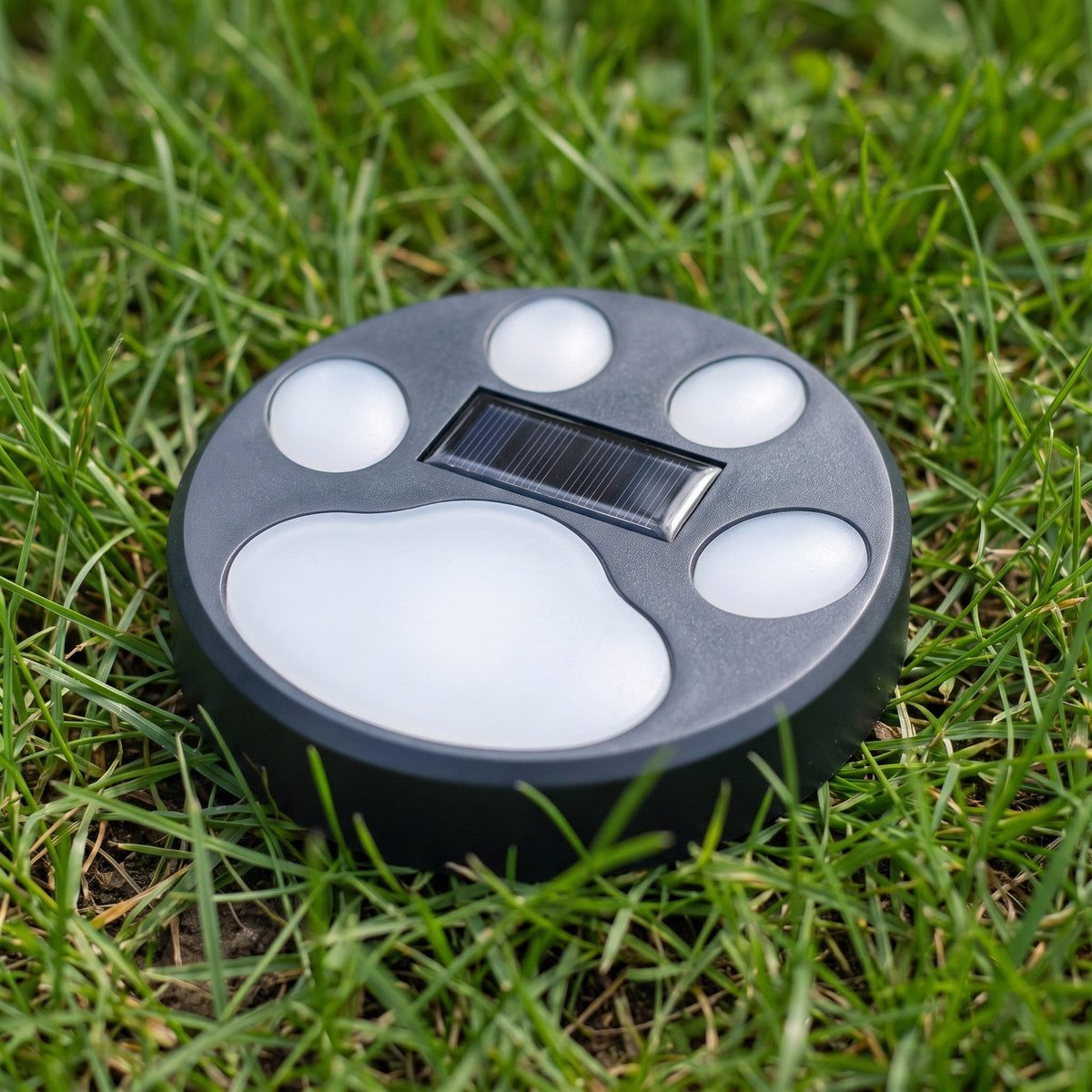 Set of 3 Solar Garden Lights with Paw Print Design