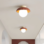 Modern Flush Mount Ceiling Light for Hallway – Glass and Metal Design
