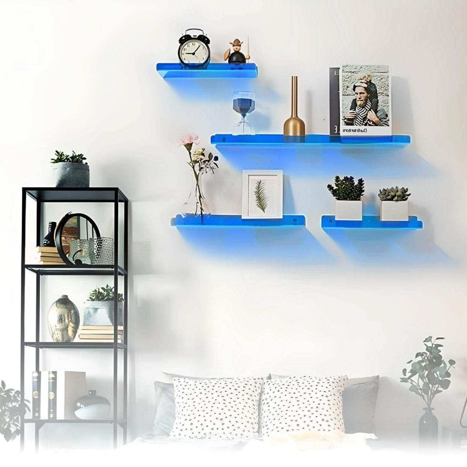 Minimalist Floating Shelf for Display and Storage - Clear Acrylic