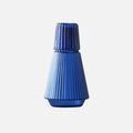 Elegant Textured Glass Carafe and Cup Duo