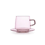 Clear Coffee Cup and Plate Set