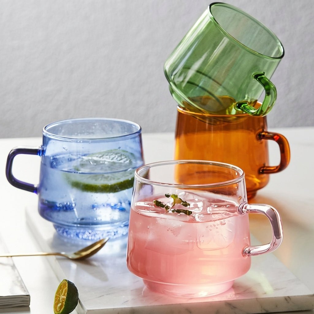 Clear Coffee Cup and Plate Set
