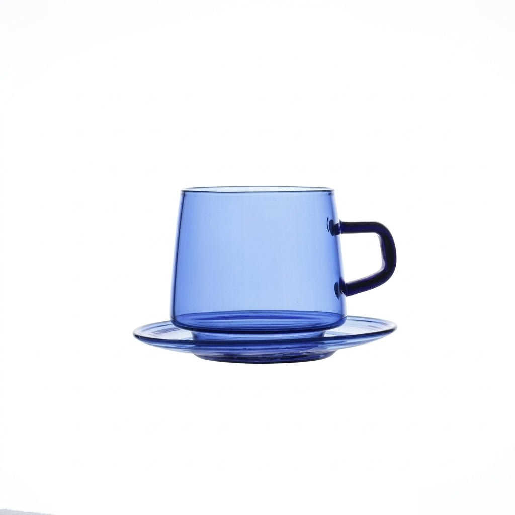 Clear Coffee Cup and Plate Set