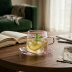 Clear Coffee Cup and Plate Set