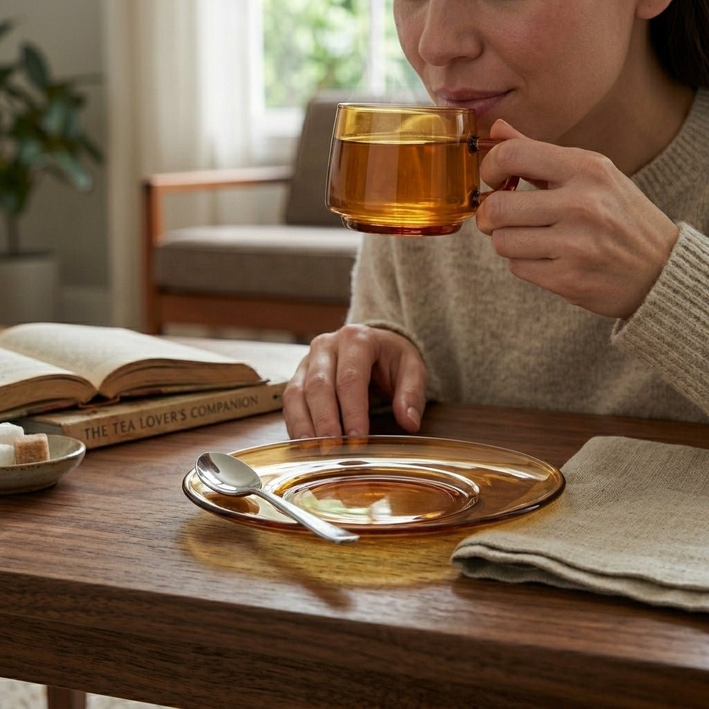Clear Coffee Cup and Plate Set