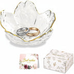 Flower-Shaped Ceramic Ring Holder Tray for Mother's Day Gift