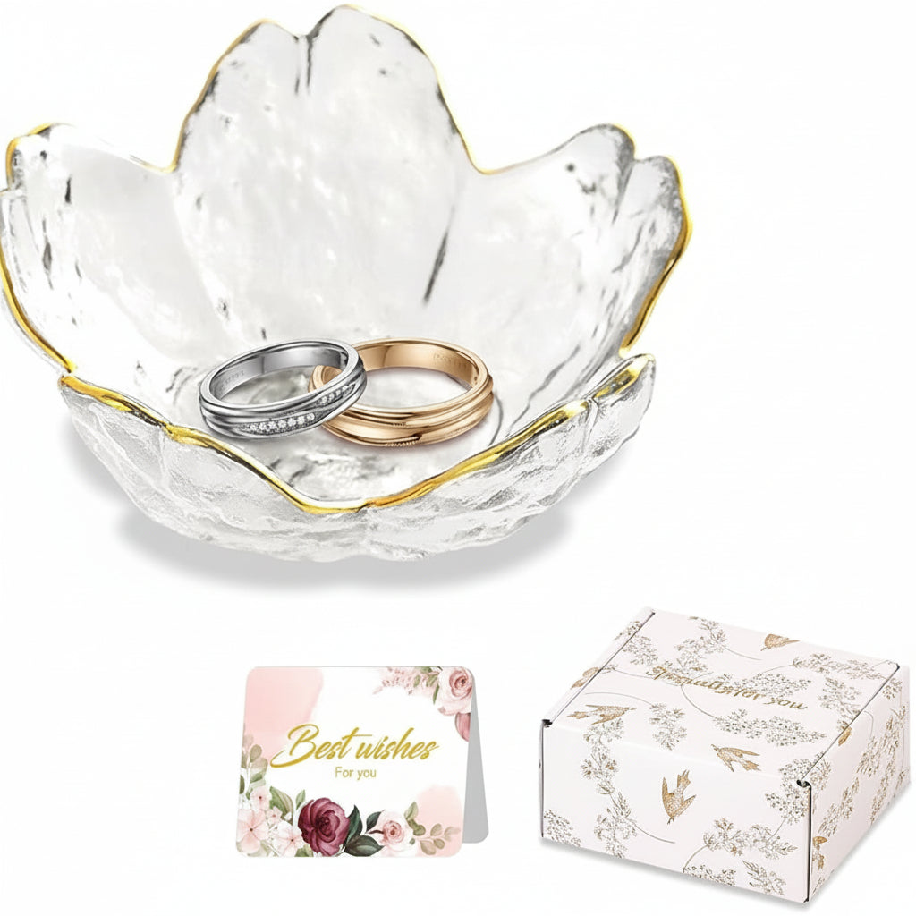 Flower-Shaped Ceramic Ring Holder Tray for Mother's Day Gift