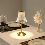 Touch-Sensitive Crystal Table Lamp with Gold Accent Finish