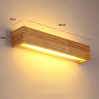Minimalist LED Wall Light – Contemporary Wooden Fixture for Bedroom & Living Room
