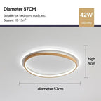 Round Modern Ceiling Light – Walnut Finish with Gold Accents