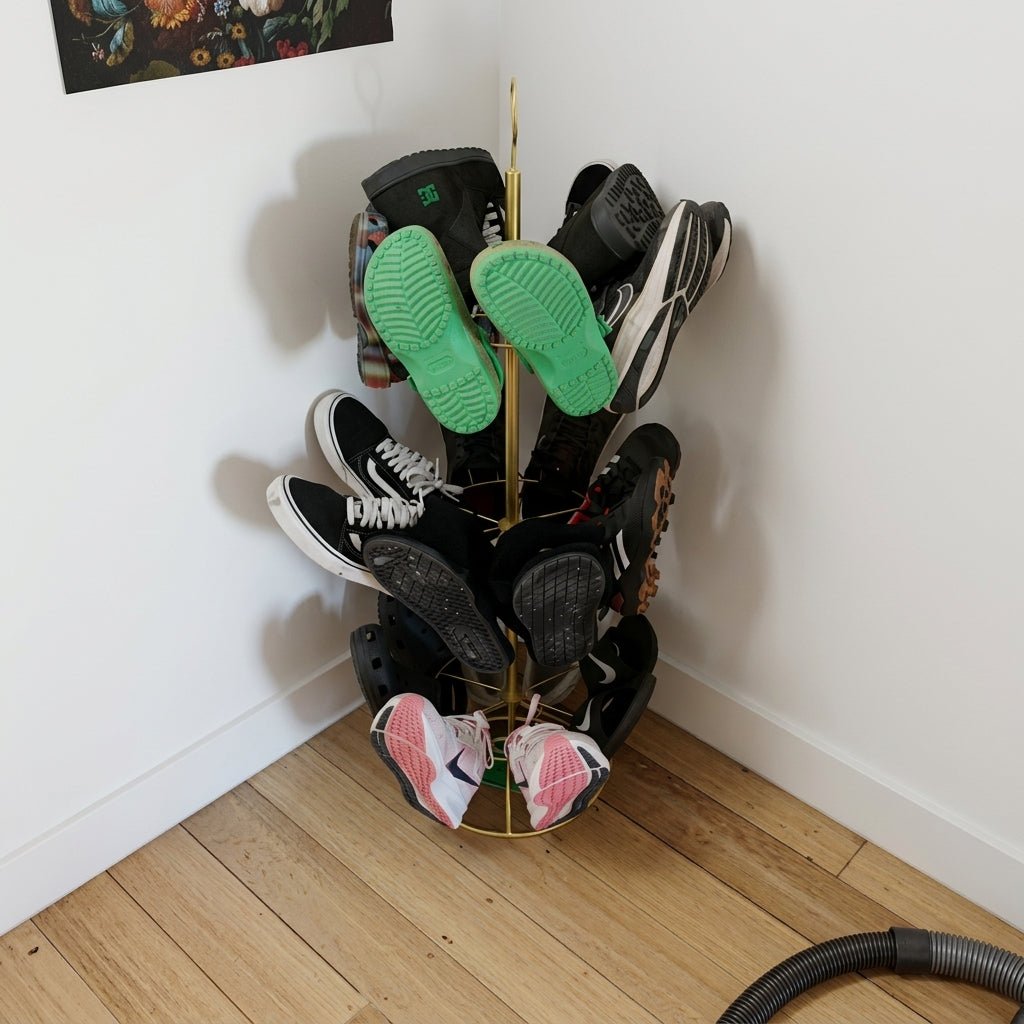 Shoe Storage Tower with Vertical Design and Hanging Hook
