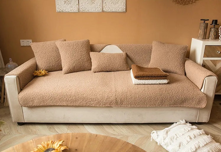 Teddy Sherpa Couch Protector – Soft and Cozy Cover