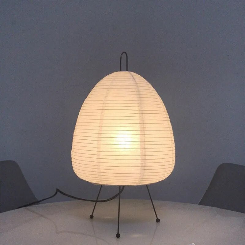 Zen Minimalist Table Lamp with Japanese Rice Paper Design