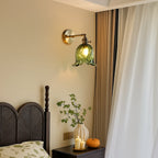 Glass Wall Lamp with Vintage Floral Design