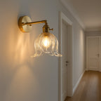 Glass Wall Lamp with Vintage Floral Design