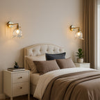 Glass Wall Lamp with Vintage Floral Design