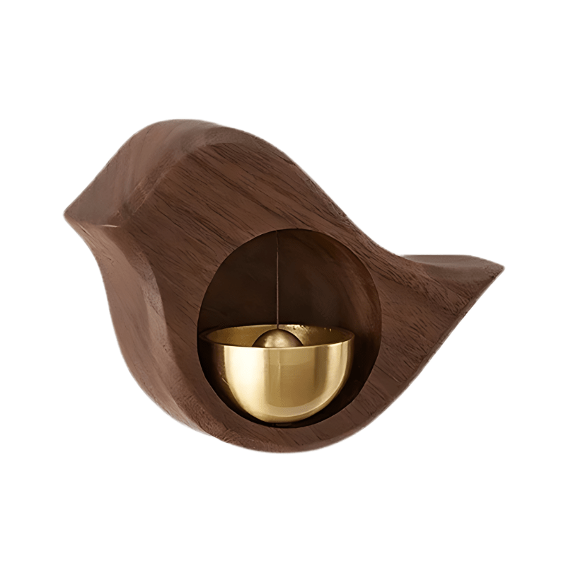Wooden Doorbell with Brass Inlay - Wall-Mounted Design