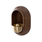 Wooden Doorbell with Brass Inlay - Wall-Mounted Design