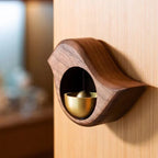 Wooden Doorbell with Brass Inlay - Wall-Mounted Design