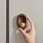 Wooden Doorbell with Brass Inlay - Wall-Mounted Design