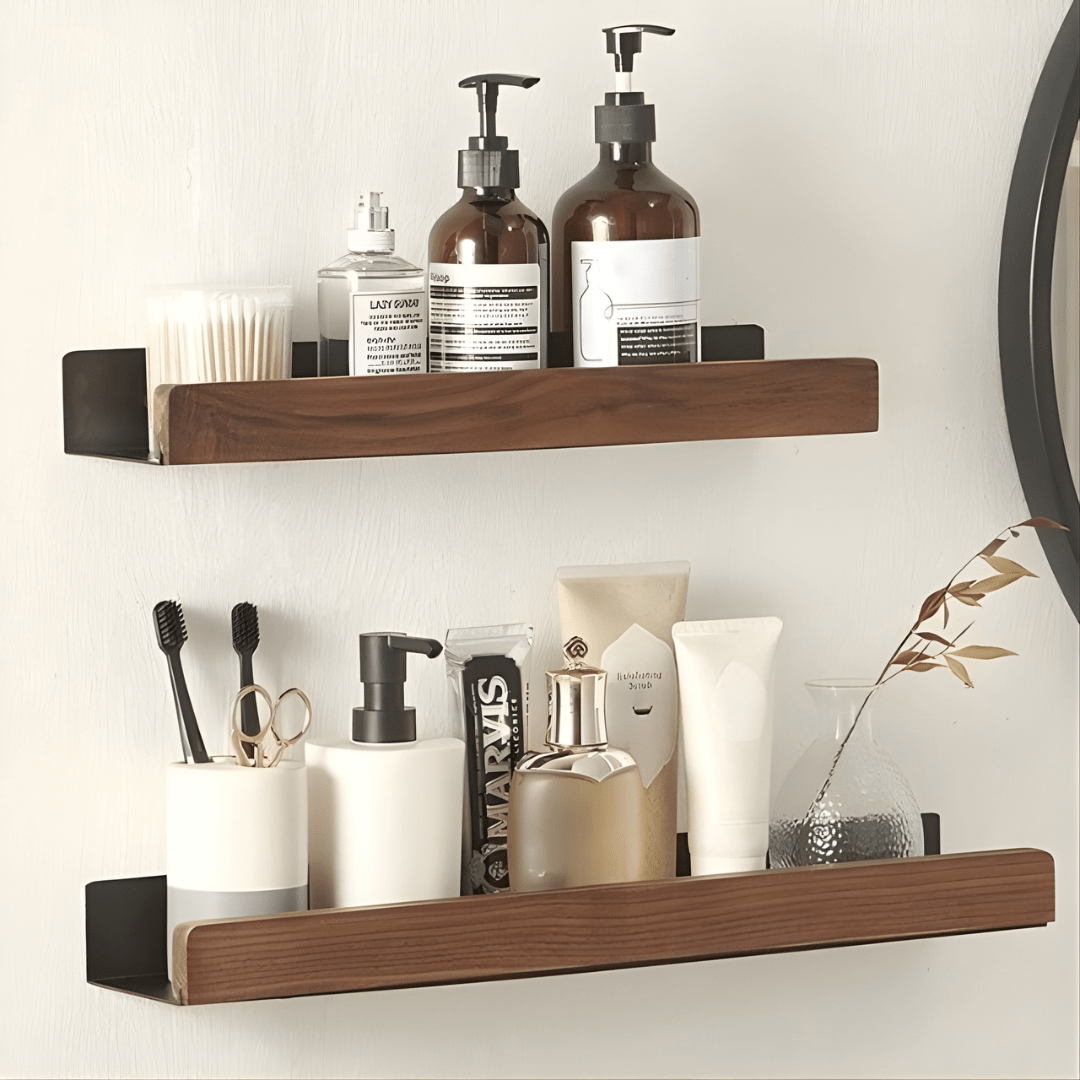 Set of Wall Shelves Crafted from Durable Wood