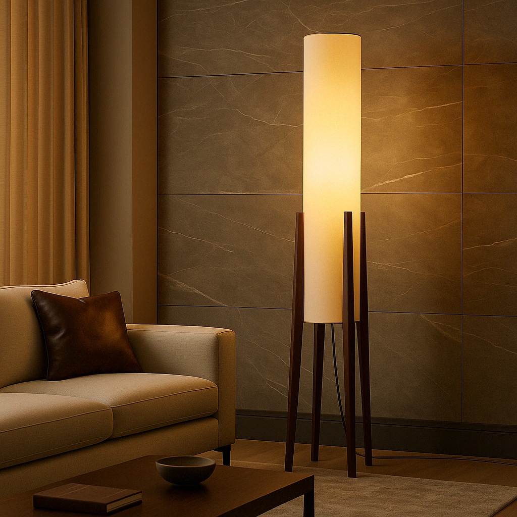 Floor Lamp in Solid Walnut Finish
