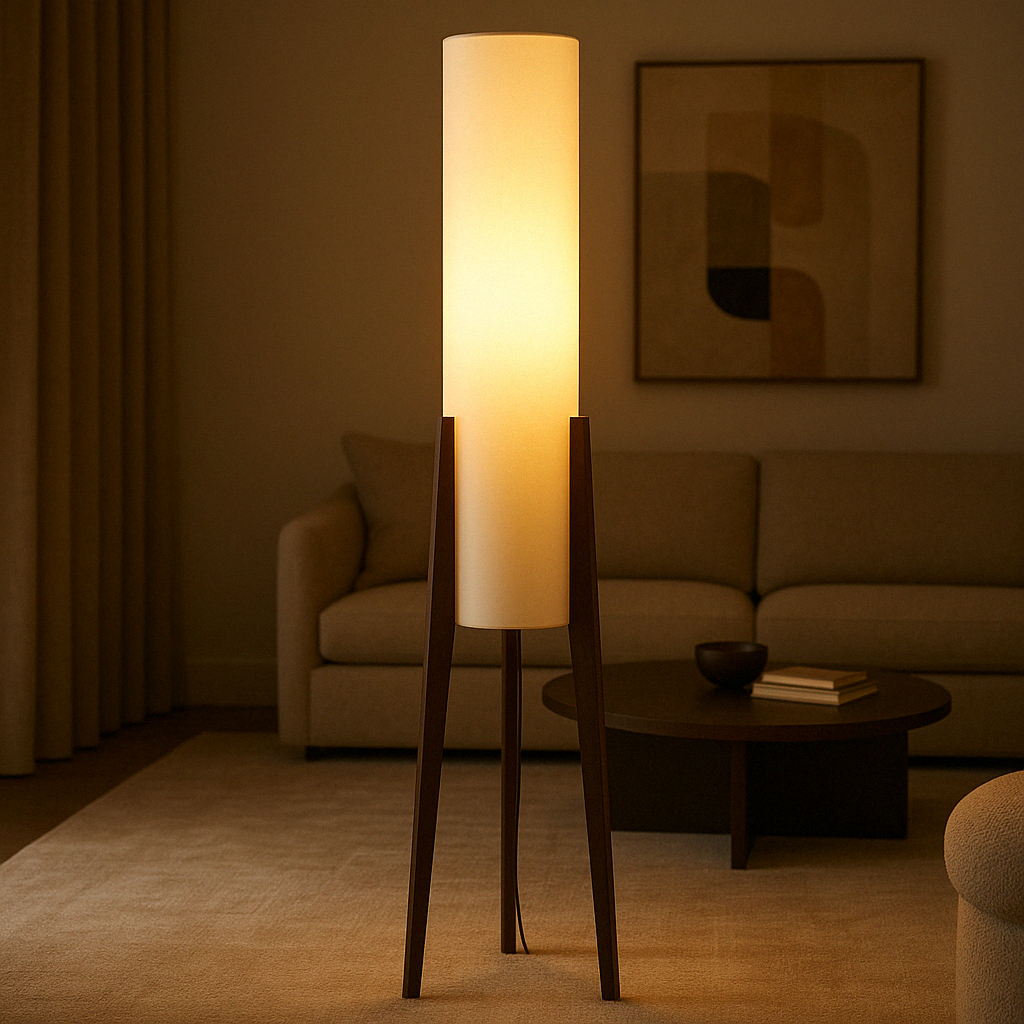 Floor Lamp in Solid Walnut Finish