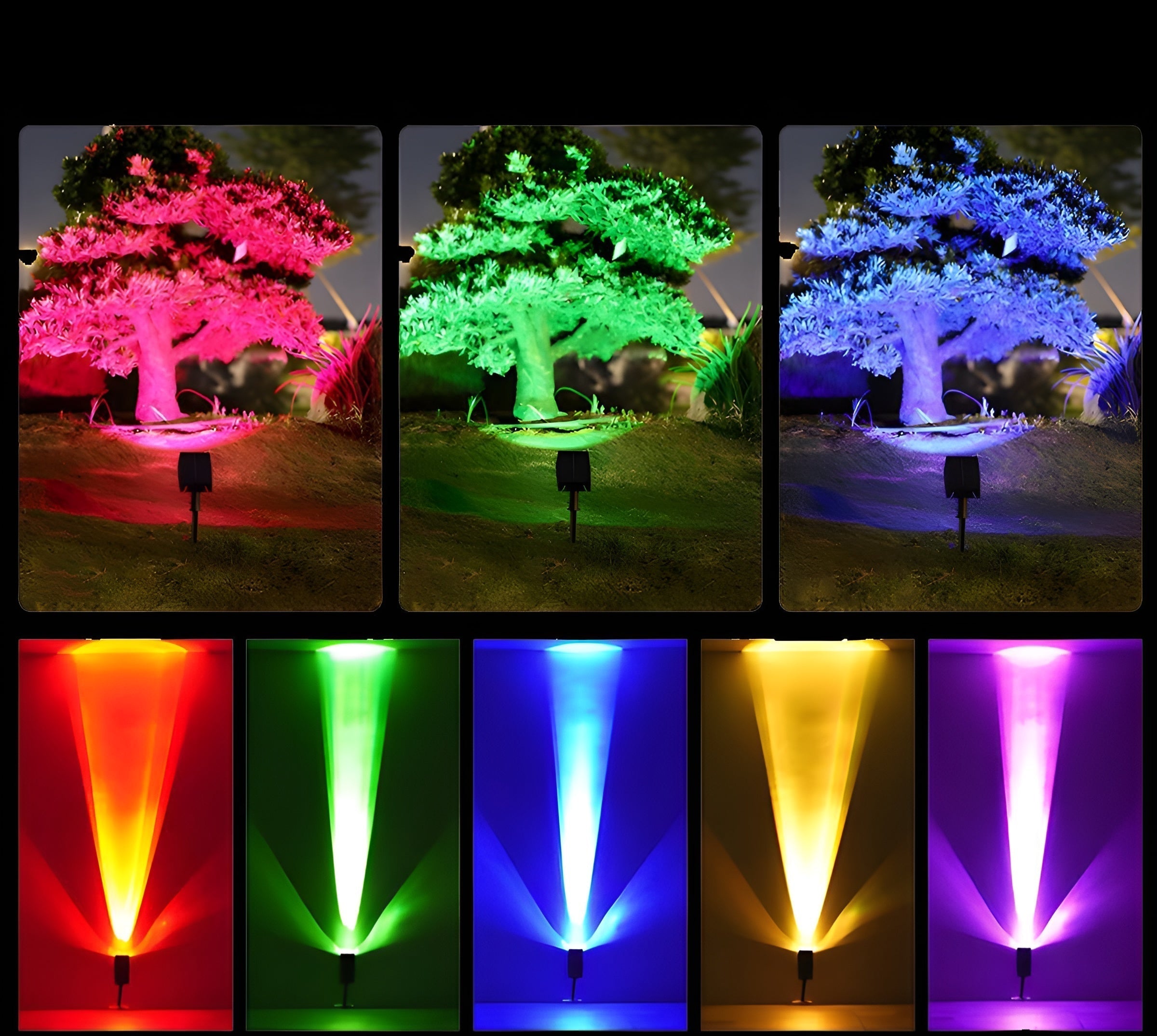 Adjustable Solar Garden Spotlight with Outdoor Illumination