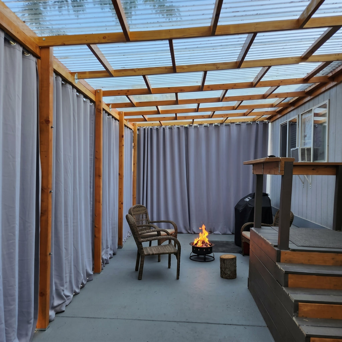 Blackout Outdoor Curtains with Eyelets – Waterproof Design