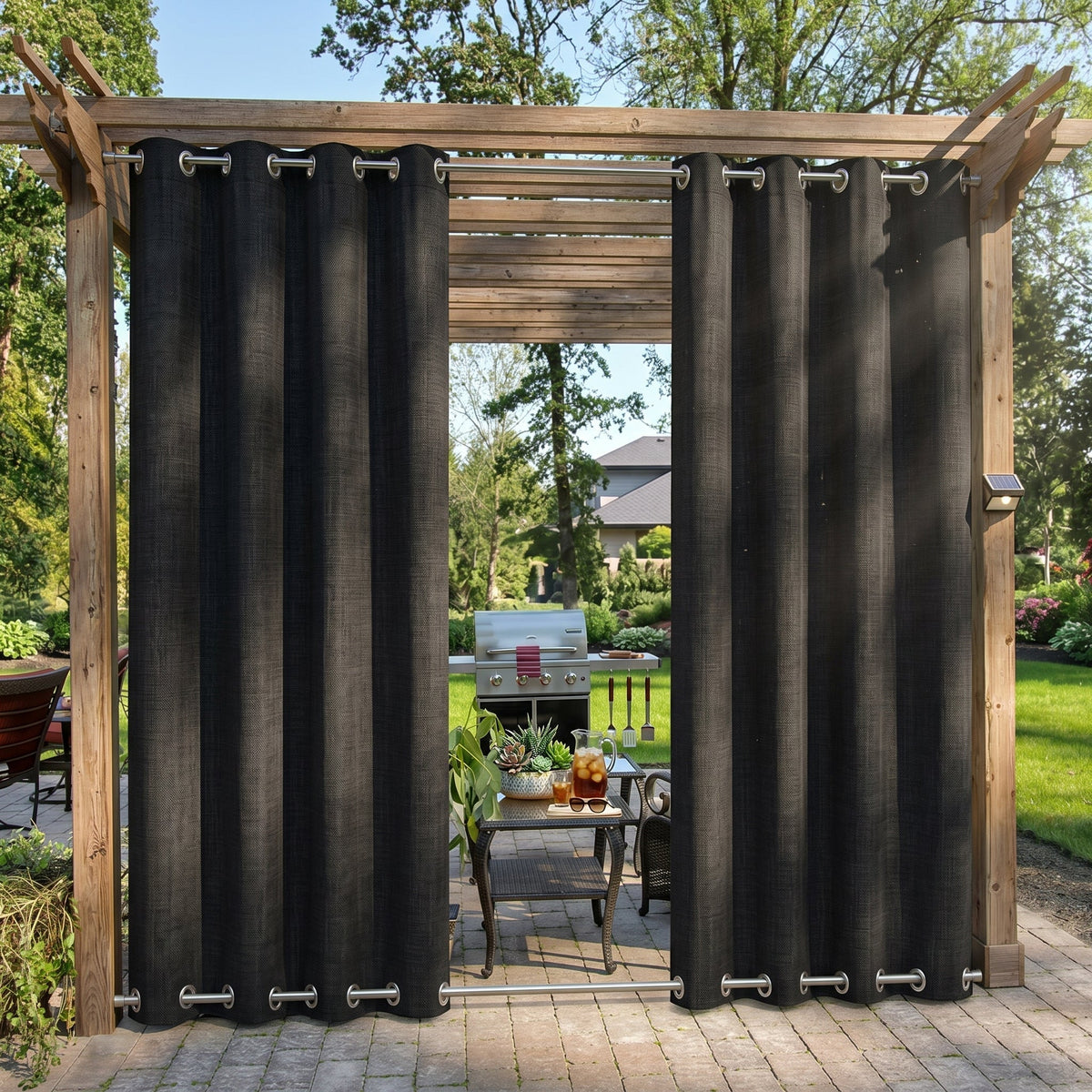 Blackout Outdoor Curtains with Eyelets – Waterproof Design