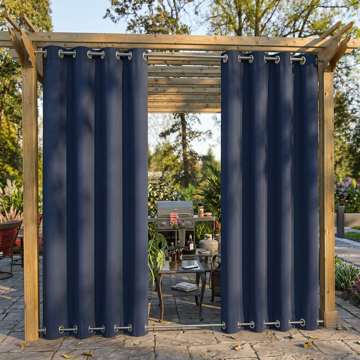 Blackout Outdoor Curtains with Eyelets – Waterproof Design