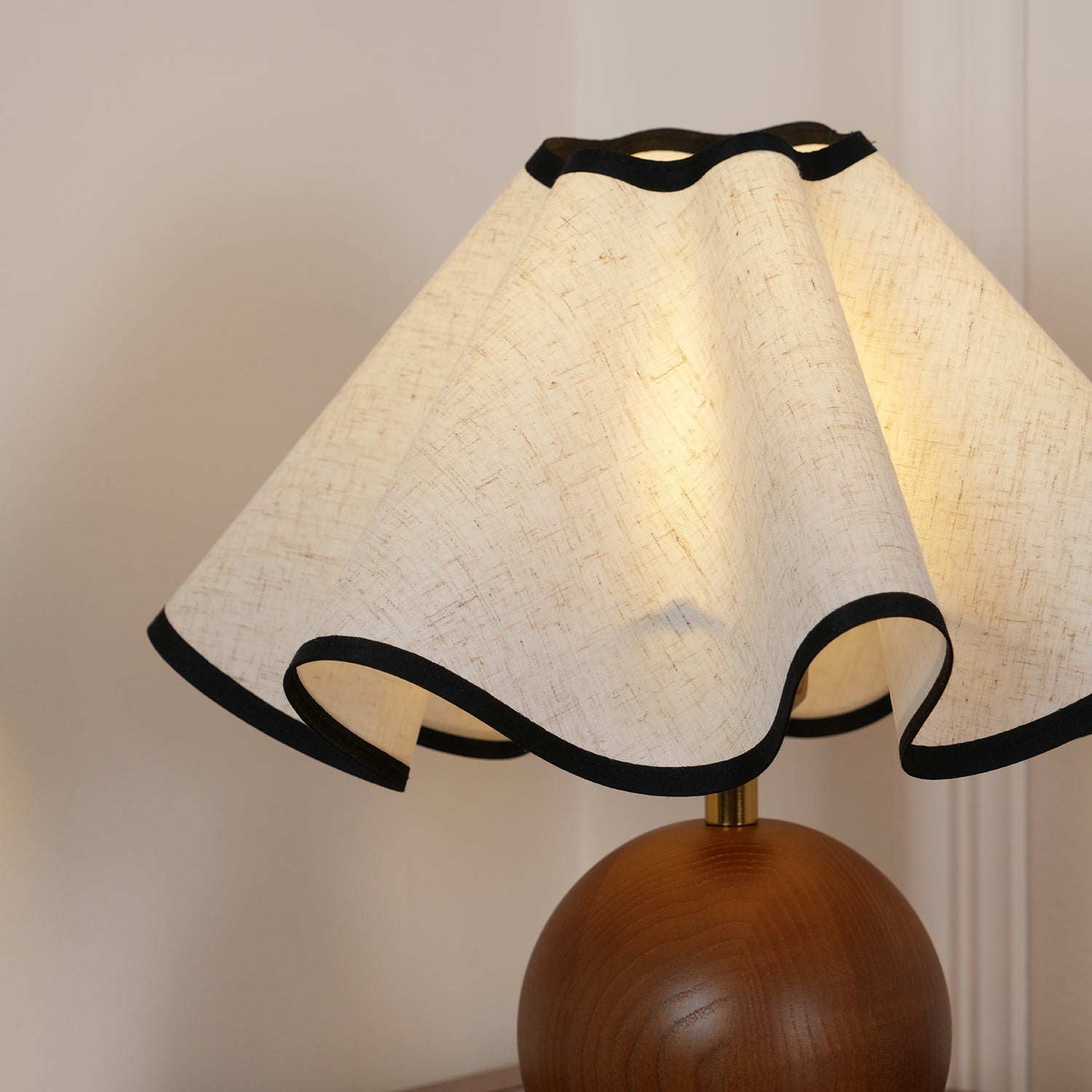 Stylish Table Lamp with Wave Shade Design