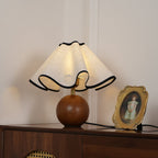 Stylish Table Lamp with Wave Shade Design