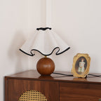 Stylish Table Lamp with Wave Shade Design